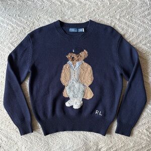 Polo Ralph Lauren Navy Bear Sweater Jumper XS
